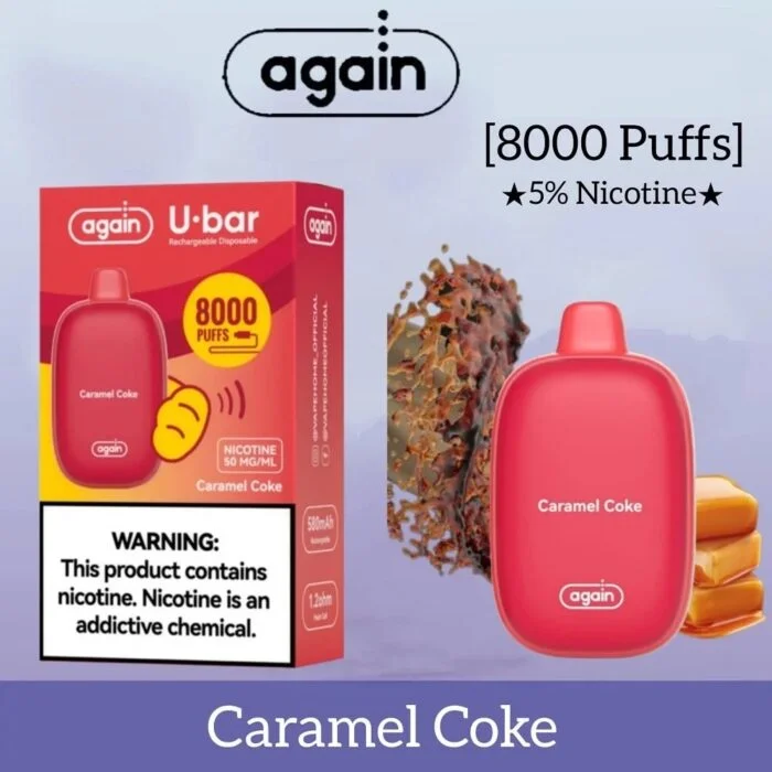 again u bar 8000 puffs vape caramel coke