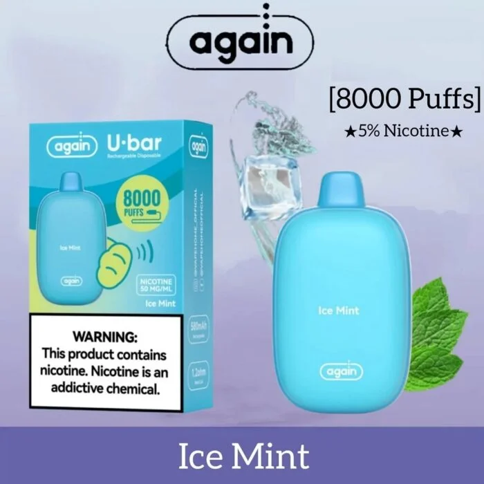 again u bar 8000 puffs vape ice mint