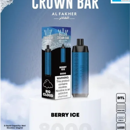 Al Fakher Berry Ice Crown Bar Disposable Vape 8000 Puffs