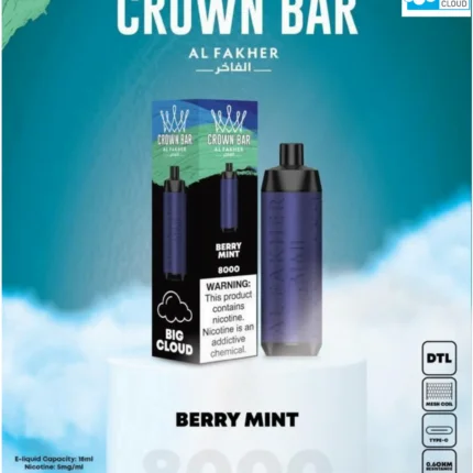 Al Fakher Berry Mint Crown Bar 8000 Puffs BIG CLOUD