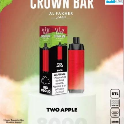 Al Fakher Tow Apple Crown Bar 8000 Puffs