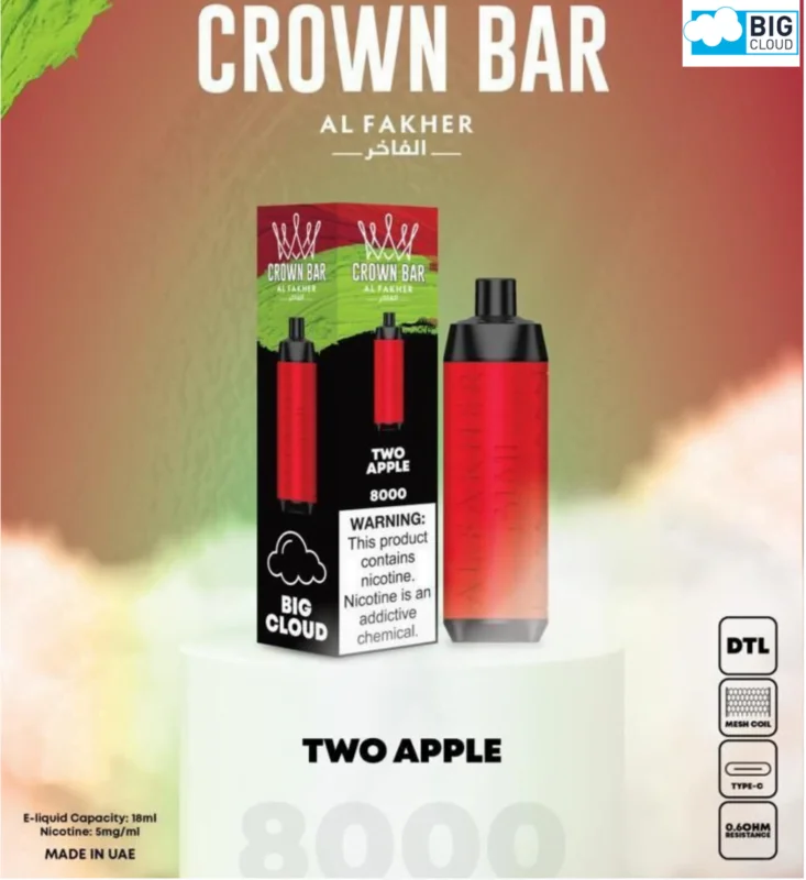 Al Fakher Tow Apple Crown Bar 8000 Puffs