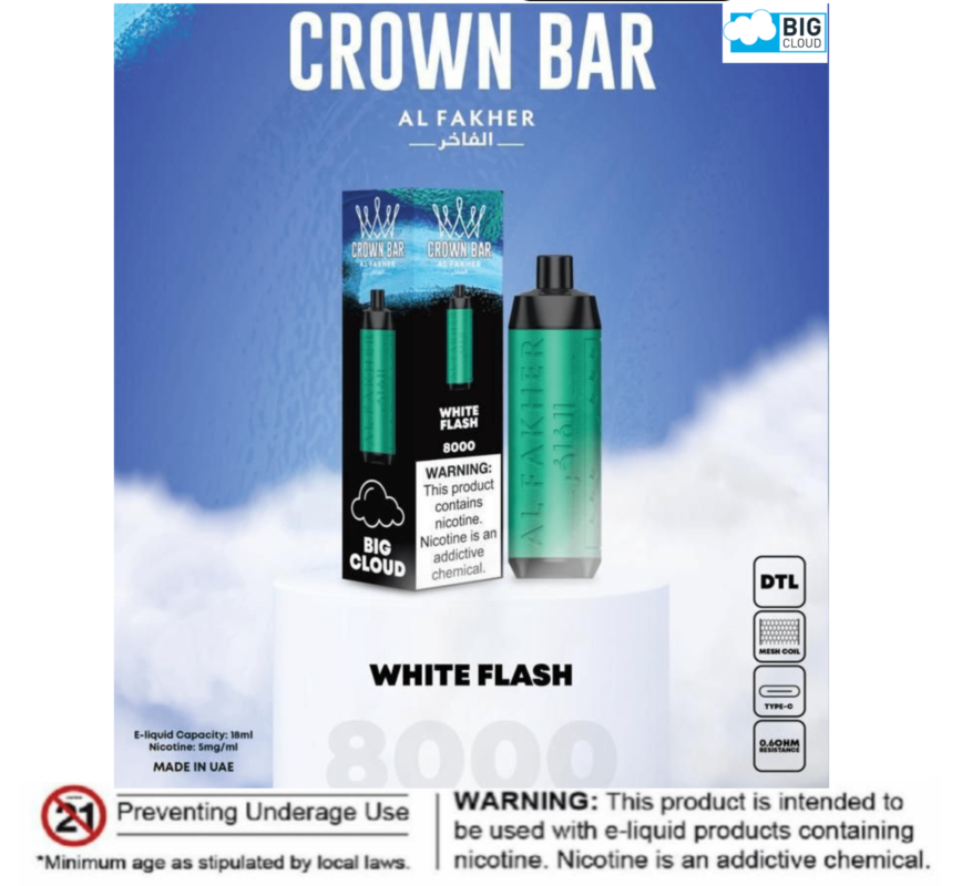 Al Fakher White Flash Crown Bar 8000 Puffs