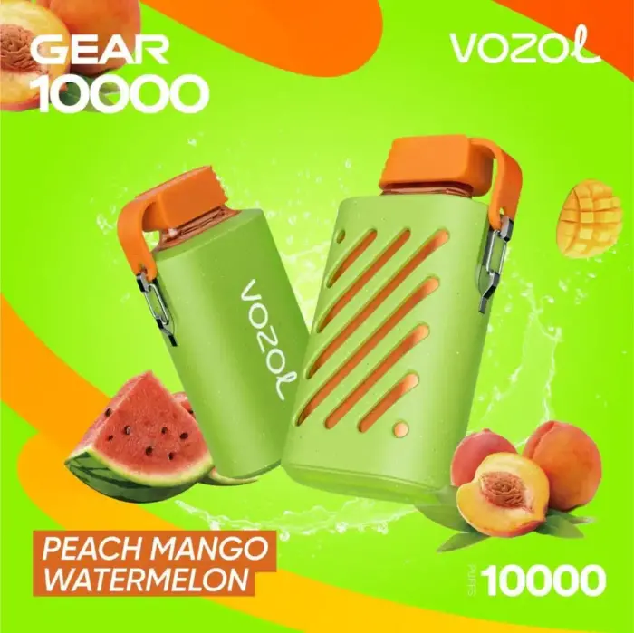 vozol gear 10000 puffs peach mango watermelon disposable