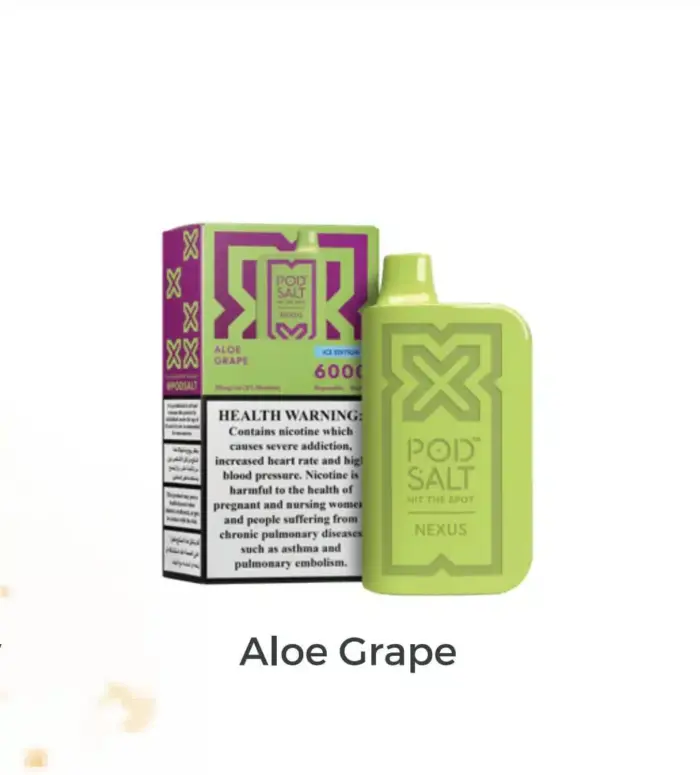 pod salt nexus 6000 puffs disposable aloe grape