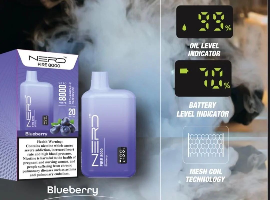 Nerd Fire Vape 8000 Puffs Blueberry