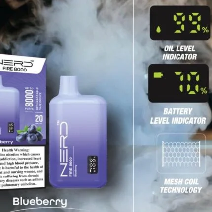 Nerd Fire Vape 8000 Puffs Blueberry