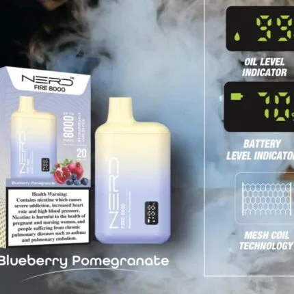 Nerd Fire Vape 8000 Puffs Blueberry Pomegranate