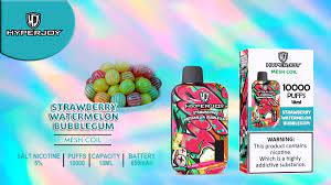 Hyperjoy 10000 Puffs Strawberry Watermelon Bubblegum