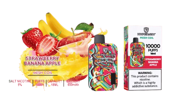 hyperjoy 10000 puffs strawberry banana apple