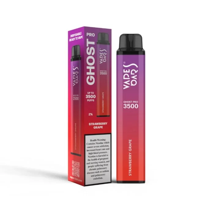 new zero nicotine zero nicotine vape bar ghost pro 3500 puffs strawberry grape  disposable vape now available