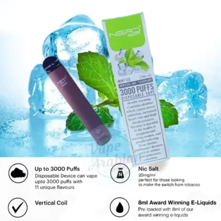 Nerd Bar 3000 Puffs Disposable Vape Mint Ice