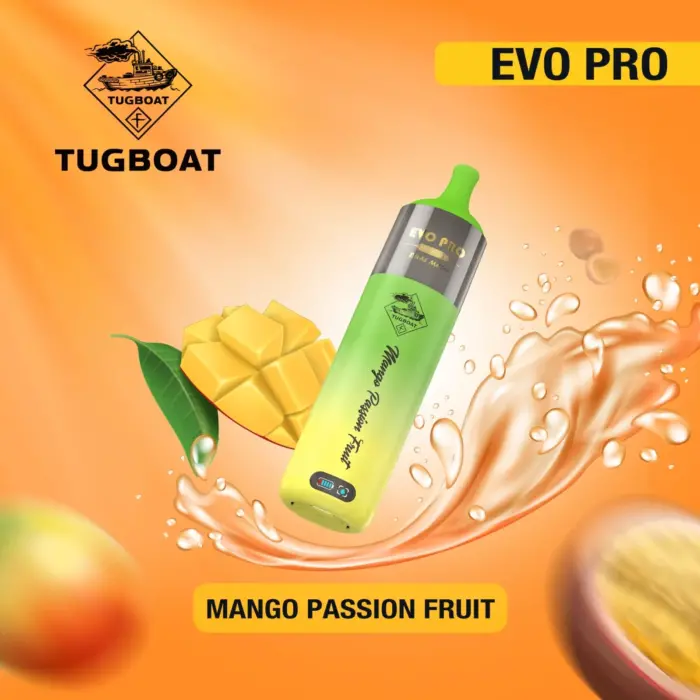 tugboat evo pro 15000 puffs mango passion fruit