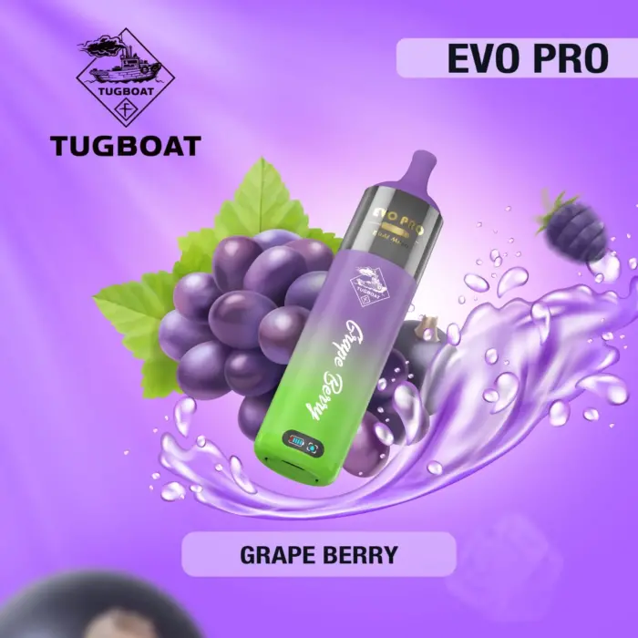 tugboat evo pro 15000 puffs vape grape berry