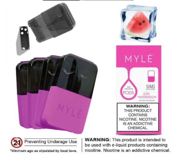 mylé v4 magnetic pods 50mg iced watermelon